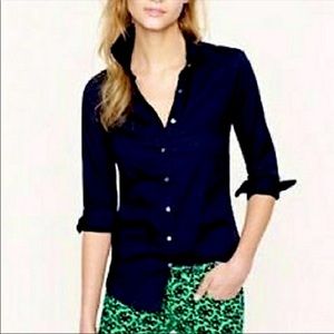 J Crew Haberdashery Refined Stretch 3/4 Sleeve Button-down Shirt S